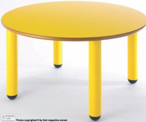 Puzzle Table ronde et jaune