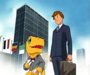 Puzzle Tai et Agumon travaillera