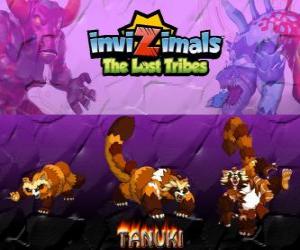 Puzzle Tanuki, dernière évolution. Invizimals The Lost Tribes. Invizimal puissant avec une grande confiance en soi