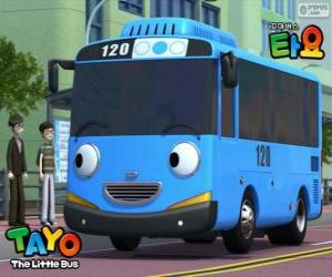 Puzzle TAYO un bus bleu joyeux et optimiste