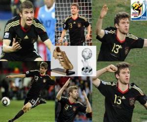 Puzzle Thomas Müller meilleur buteur (Golden Boot) Coupe du Monde de Football en Afrique du Sud 2010 et meilleur jeune joueur du tournoi.