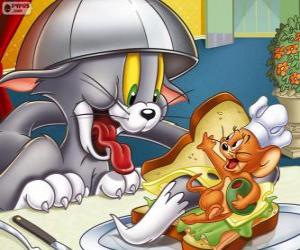 Puzzle Tom et Jerry dans un autre de leurs conflits