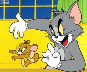 Puzzle Tom le chat attraper Jerry la souris