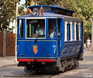 Puzzle Tram bleu, Barcelone