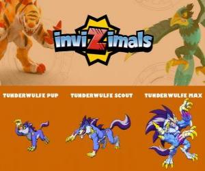 Puzzle Tunderwulfe en trois phases Tunderwulfe Pup, Tunderwulfe Scott et Tunderwulfe Max, Invizimals