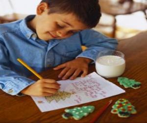 Puzzle Un enfant écrit une lettre au Père Noël