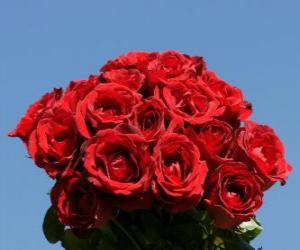 Puzzle Un joli bouquet de roses pour maman