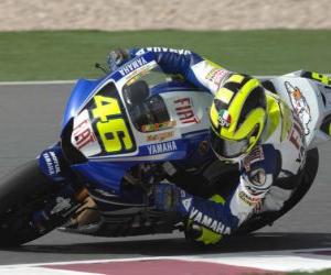 Puzzle Valentino Rossi pilotant sa moto GP