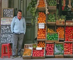 Puzzle Vendeur de fruits et de légumesdans