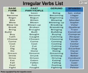 Puzzle Verbes irréguliers en anglais