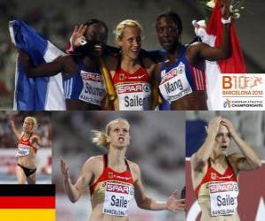 Puzzle Verena Sailer champion 100m, et Myriam Soumaré Véronique Mang (2e et 3e) de l'athlétisme européen de Barcelone 2010