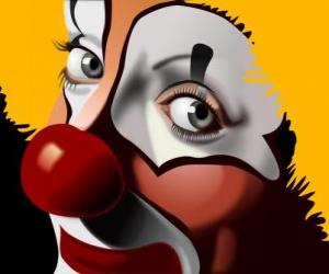 Puzzle Visage de clown au nez rouge