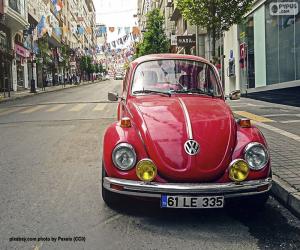 Puzzle Volkswagen Beetle rouge
