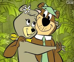 Puzzle Yogi et Cindy, deux amoureux ours dans les Jellystone Park